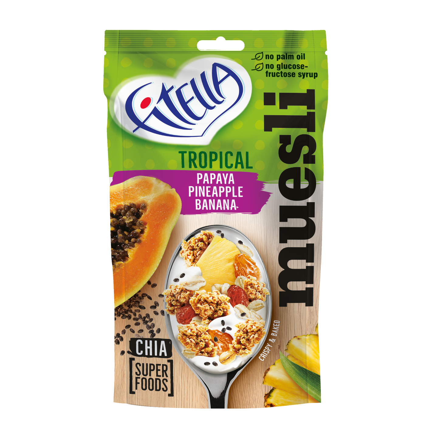 Fitella Tropical Muesli with Papaya, Pineapple and Banana