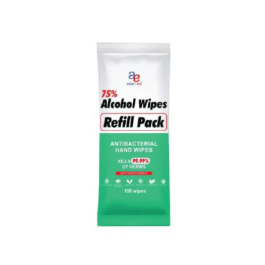 Adam Esli Alcohol Wipes Tub Refill Pack (100 Pulls)