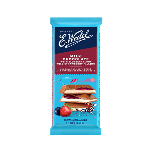 E Wedel Milk Chocolate with Blueberry and Wild Strawberry Filling