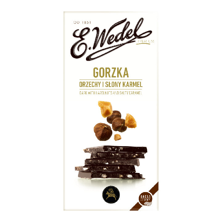 E Wedel Dark Chocolate with Nuts and Salted Caramel