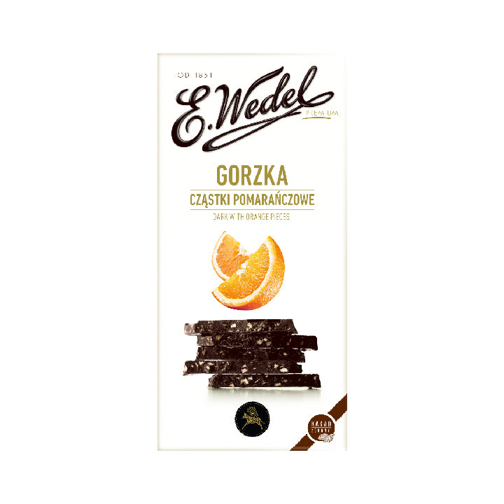 E Wedel Dark Chocolate with Orange Granules